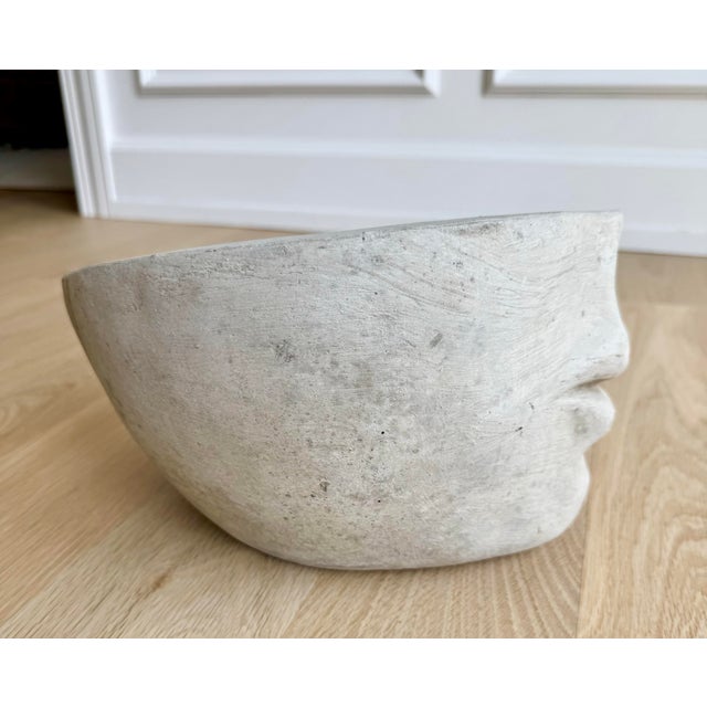 Campania International Vintage Campania International Sculptural “Faccia” Face Planter / Organic Modern Cast Stone / Concrete Vessel For Sale - Image 4 of 6