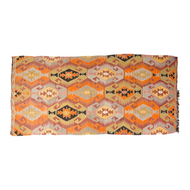 Vintage Floor Anatolian Kilim Rug For Sale