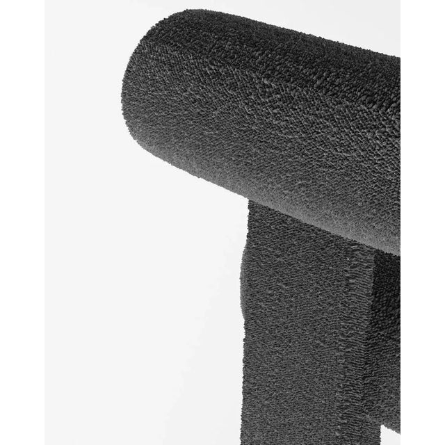 Contemporary Cassette Bar Chair in Bouclé Dark Grey by Alter Ego For Sale - Image 3 of 5