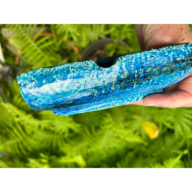 Aldo Londi Rimini Blu Bitossi Ceramic Ashtray Trinket Dish, Vintage Italy 1960s For Sale In Houston - Image 6 of 11