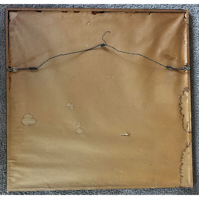 Black Vintage Framed Abstract Portrait of Woman Lithograph on Fabric by Franco Gentilini (1909-1981) For Sale - Image 8 of 8