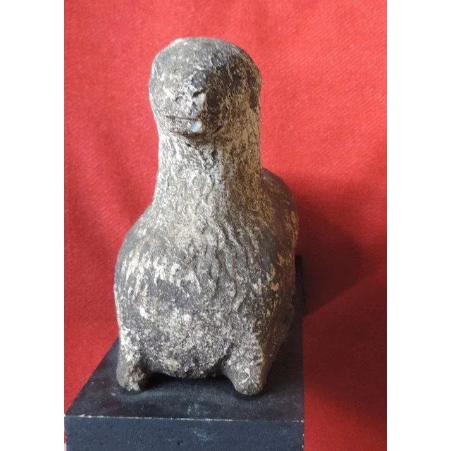 Black 19th Century American Folk Art Carved Stone Lamb Sculpture For Sale - Image 8 of 11