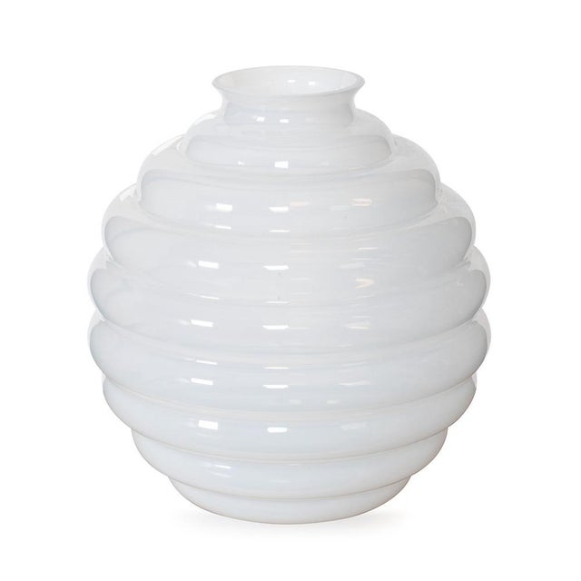 Vintage Murano Art Glass Vase in Opalescent White from Venini, 2015 For Sale - Image 11 of 11
