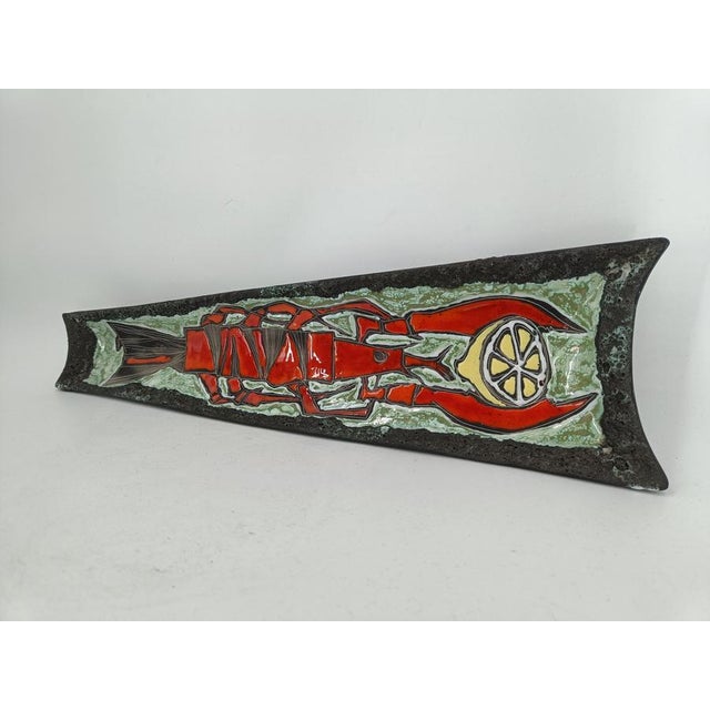 Ceramic Vintage Ceramic Lobster Wall Decor, 1960s For Sale - Image 7 of 11