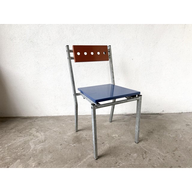 Chair in Galvanized Steel and Lacquered Sheet Metal from Ateliers J&J, 2020 For Sale - Image 13 of 13