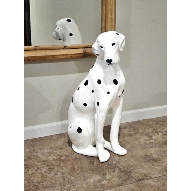 Postmodern Vintage Italian Life-Size Dalmatian Sculpture – Handcrafted Ceramic Statement Piece For Sale - Image 3 of 7