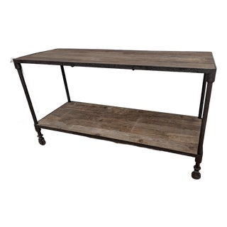 Rh Dutch Industrial Elm & Steel Console, 54" For Sale
