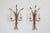This stunning pair of 20th-century French gilded wheat sheaf sconces embodies the elegance and artistry of mid-century...