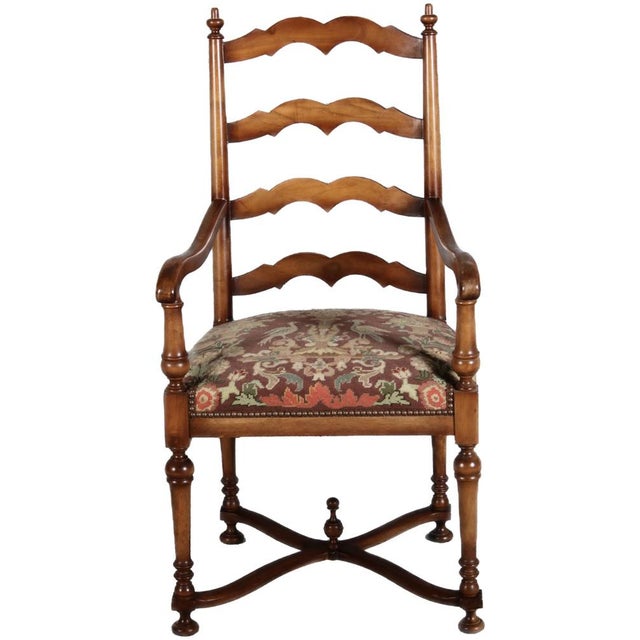 Baroque Vintage Baroque Style Armchair in Walnut, 1940 For Sale - Image 3 of 18
