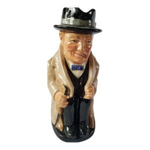 Traditional Royal Doulton Porcelain Winston Churchil Toby Jug Pitcher