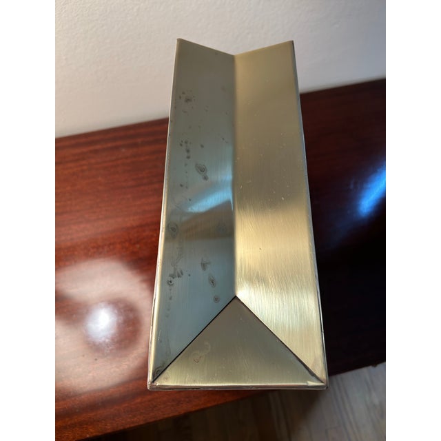 Vintage Brass Shopping Bag Sculture or Magazine Holder With Braided Handles 70's For Sale In Chicago - Image 6 of 6
