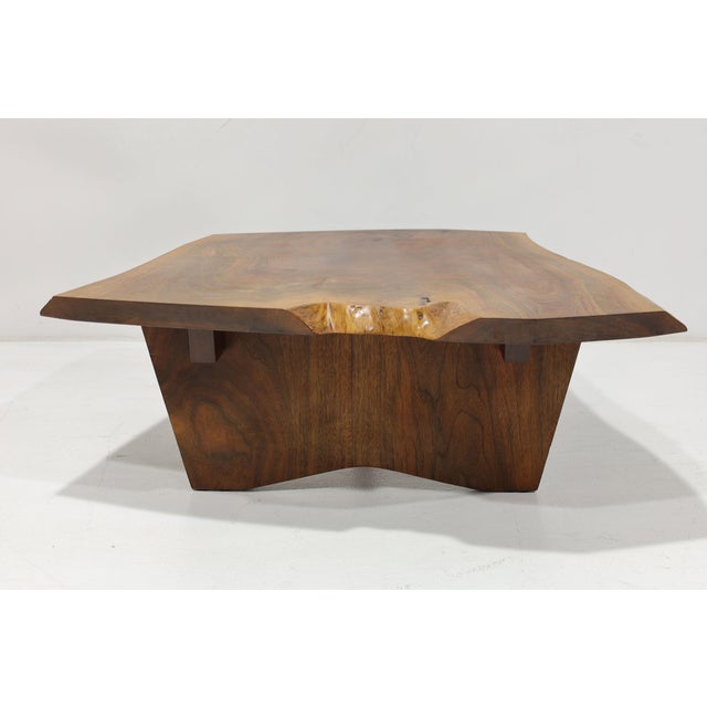 Mira Nakashima Conoid Slab Cocktail Table in Black Walnut and Rosewood, Signed For Sale - Image 14 of 14