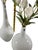 A Beautiful Pair of White Glass Bed Vases For Sale In Las Vegas - Image 6 of 8
