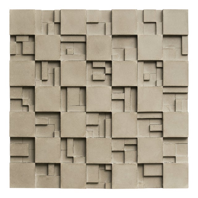 Brutalist Concrete Wall Art in White by Tom's Factory For Sale