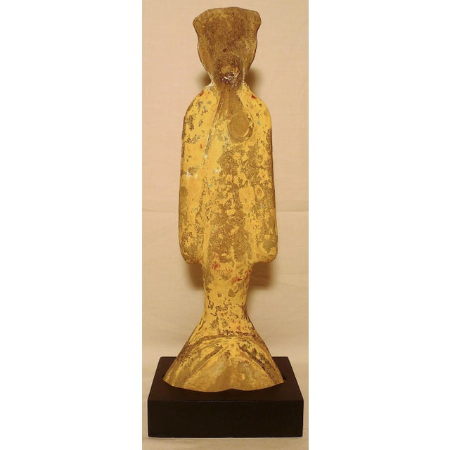 Chinese Large Chinese Painted Pottery Figurine of a Court Lady, Han Dynasty For Sale - Image 3 of 9