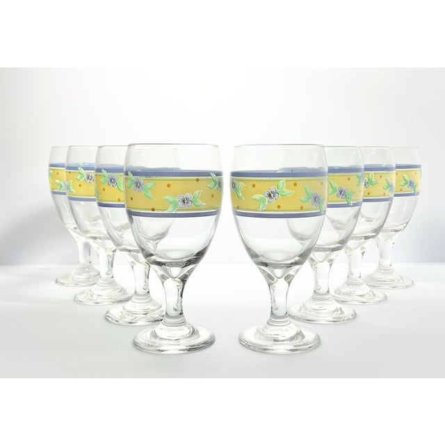 Pfaltzgraff “Summer Breeze” Set of 8 Iced Tea or All Purpose Glasses 7” 15oz Good used condition. No chips, cracks, or...