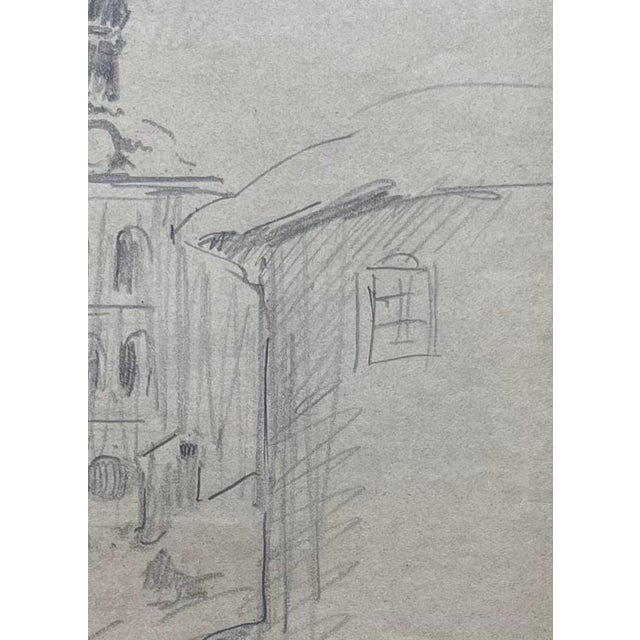 Benjamin II Vautier, Bell Tower, Graphite on Paper For Sale - Image 4 of 13