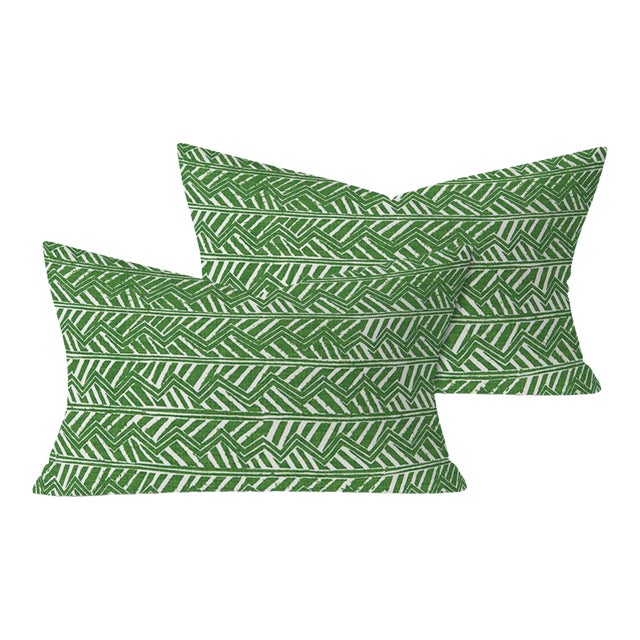Christopher Farr Fleming in Green 24"x16" Pillows For Sale
