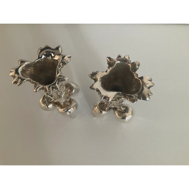 Christofle 1960s Christofle Beet and Carrot Siver Plate Over Bronze Bud Vases- Set of 2 For Sale - Image 4 of 6