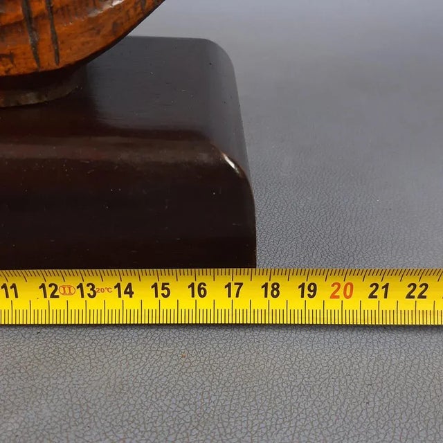 Vintage Italian Wood Sculpture Bust of Girl, 1960s For Sale - Image 12 of 15