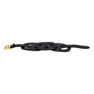 Hermès Fétiche Chaîne d'Ancre Leather Wrap Bracelet in Black Circa 2006 For Sale