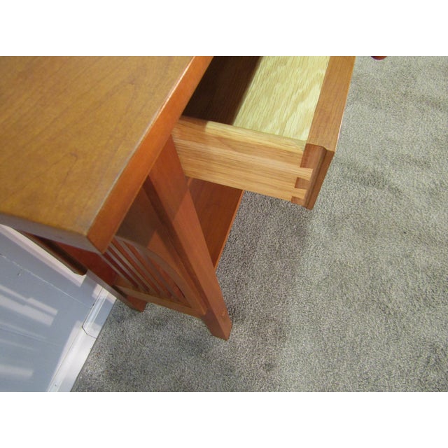 2000 - 2009 Stickley Solid Cherry Mission Arts and Crafts Style Console Table For Sale - Image 5 of 7