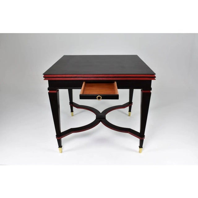 Italian Dining Armchairs (Set of 4) With Extendable Game Table, 1960s For Sale - Image 11 of 18