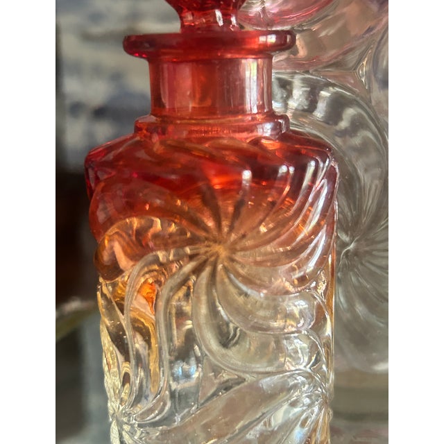 Antique Baccarat Rose Tienté Pinwheel Perfume Bottles – Set of Four For Sale - Image 9 of 10