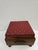 Wood Square Victorian Burgundy Upholstered Footstool For Sale - Image 7 of 15