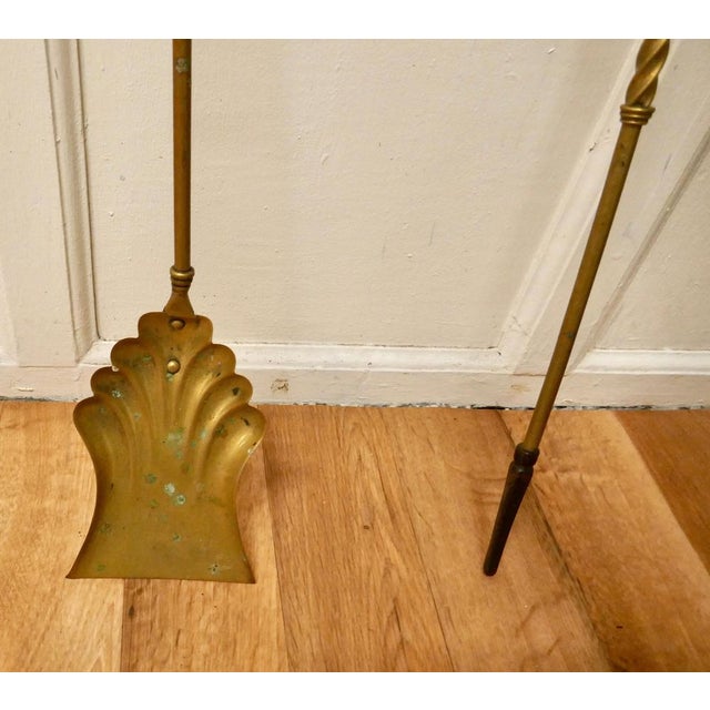 Long 19th Century Barley Twist Fireside Tools, 1880s, Set of 3 For Sale - Image 3 of 7