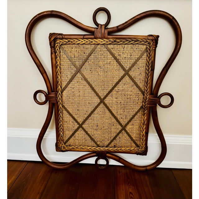 Wood Vintage Bamboo and Rattan Bulletin Board For Sale - Image 7 of 9
