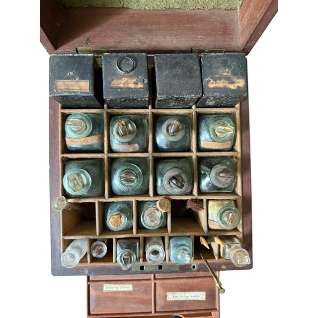 Traditional 19th Century Mahogany Apothecary Cabinet With Glass Bottles by Clay and Abraham, Liverpool For Sale - Image 3 of 8