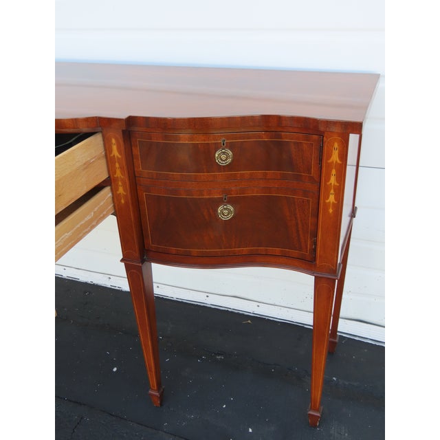Karges Hepplewhite Style Inlay Long Sideboard Credenza Bathroom Vanity 6568 For Sale - Image 17 of 18