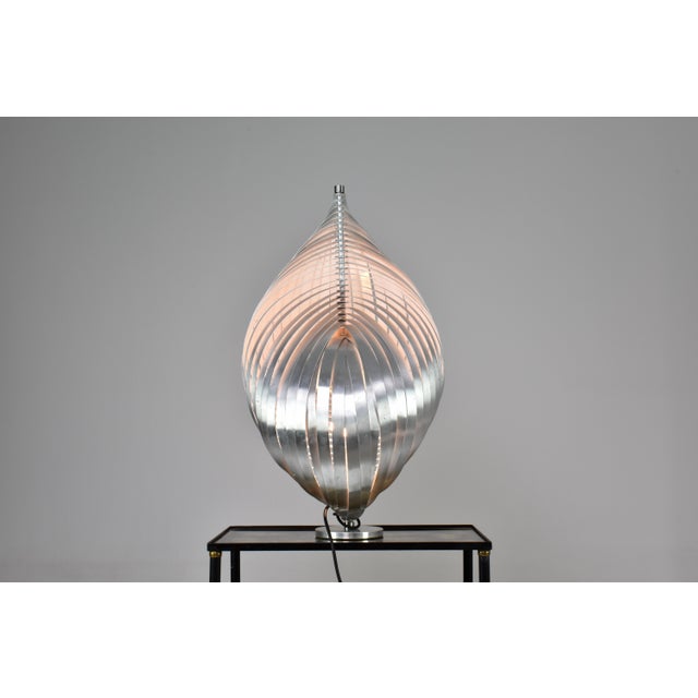 Metal French Aluminium Table Lamps by Henri Mathieu, 1960-70s - Set of 2 For Sale - Image 7 of 12