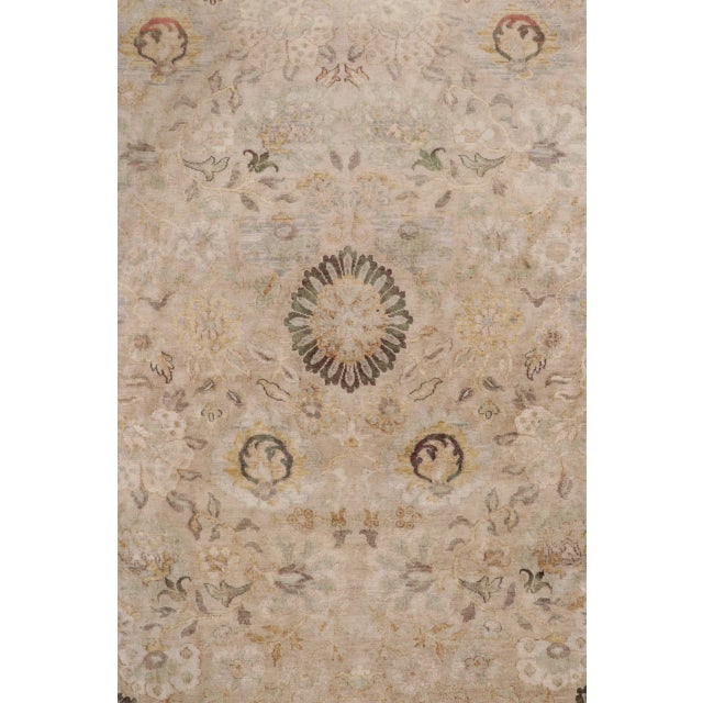 Drawing/Sketching Materials Contemporary Oushak Style Floral Rug in Beige Hues, by Rug & Kilim, India For Sale - Image 7 of 10
