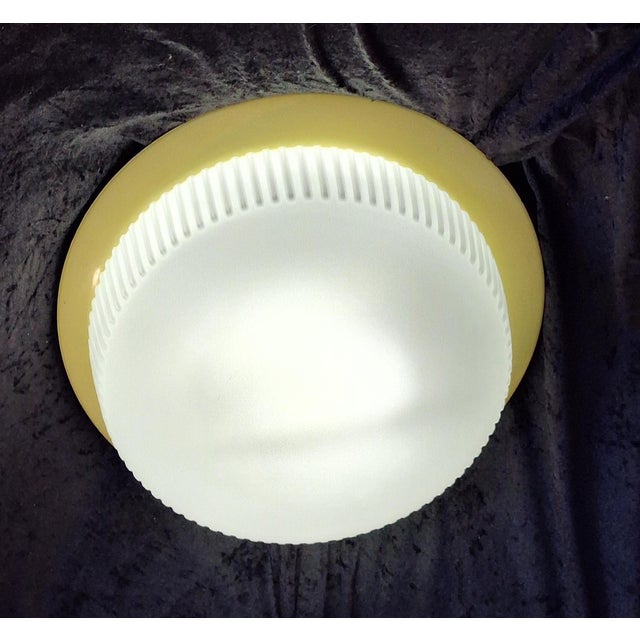 Metal Mid-Century Modern Ceiling Lamp with Yellow Metal Base by Bega, 1960s For Sale - Image 7 of 9