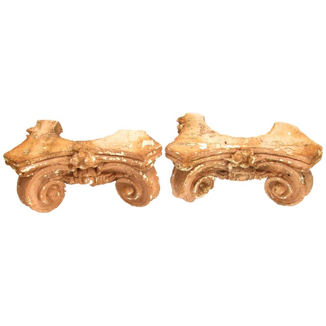 French Vintage Terrracotta Column Elements, a Pair For Sale - Image 3 of 4