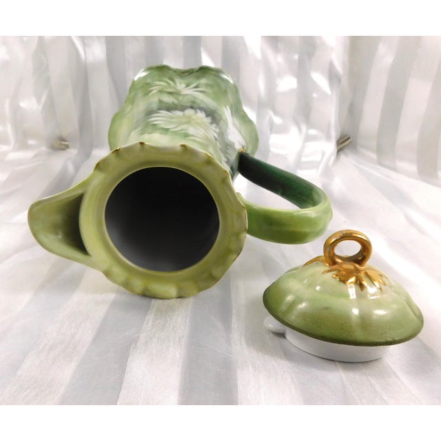 1950s Green Small Chocolate Pot With Daisies For Sale In San Francisco - Image 6 of 8