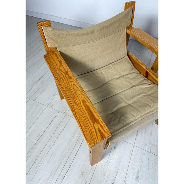 Set of Vintage Lounge Chairs in Pine and Canvas by Erik Worts for Ikea, 1970s For Sale - Image 13 of 14
