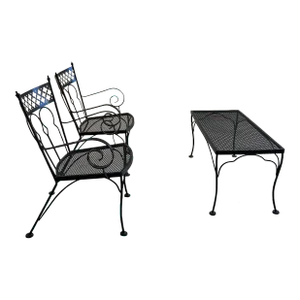 Vintage Russell Woodard Patio Bench and Chairs Gothic Series - a Set