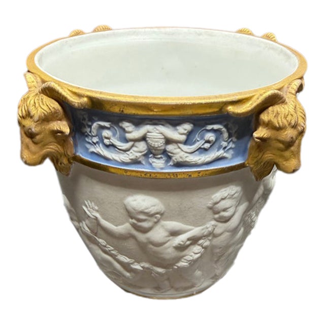 Antique Sèvres Biscuit Porcelain Cachepot For Sale