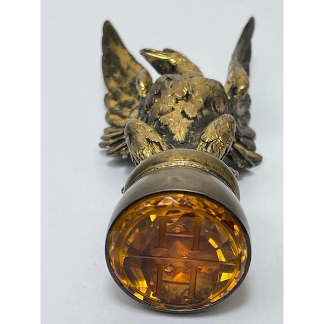 French 19th Century Gilt Bronze Eagle Bird Sculpture For Sale - Image 9 of 10