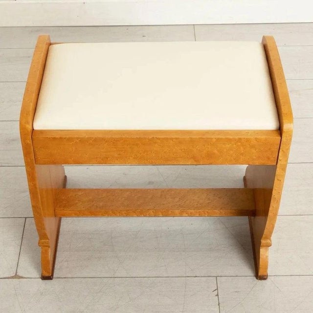 British Art Deco Birdseye Maple Dressing Stool, 1930 For Sale - Image 4 of 6