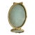 Antique French Neoclassical Style Gilt Brass Swivel Vanity Frame Ribbon Bow Crest Tabletop Display Frame For Sale
