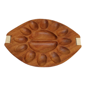 Vintage Taverneau and Rattan Deviled Egg Tray by Arthur Umanoff for Pantalcraft
