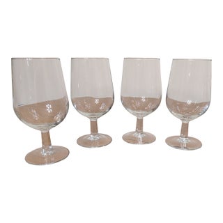 Set of 4 Vintage Cristal d'Arques-Durand "Noblesse" Hexagonal Stemmed Iced Tea Goblets, France For Sale