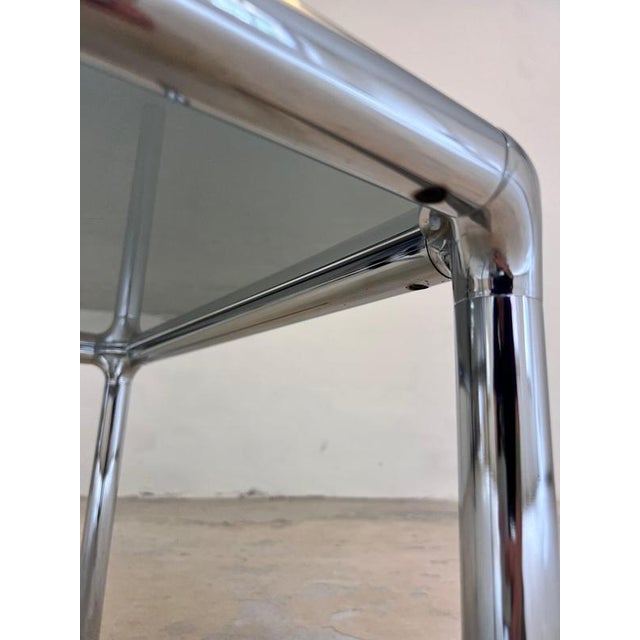 Chrome and Smoked Glass Coffee Table by Etienne Fermigier For Sale - Image 5 of 11