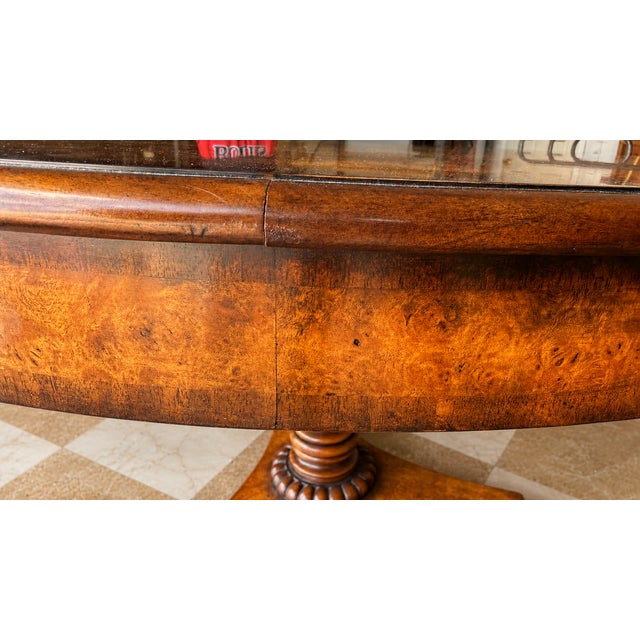 Theodore Alexander 48” Burl Walnut Compass Rose Center Dining Table For Sale - Image 9 of 14