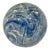 Vintage Murano Art Glass Paperweight Blue & White Swirl Ribbon Controlled Bubble For Sale