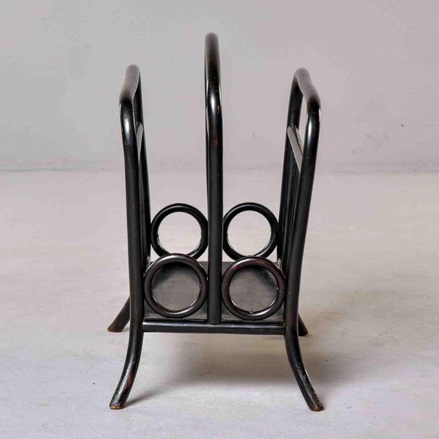 Wood Thonet Model 33 Bentwood Magazine Rack in Ebonized Finish For Sale - Image 7 of 11